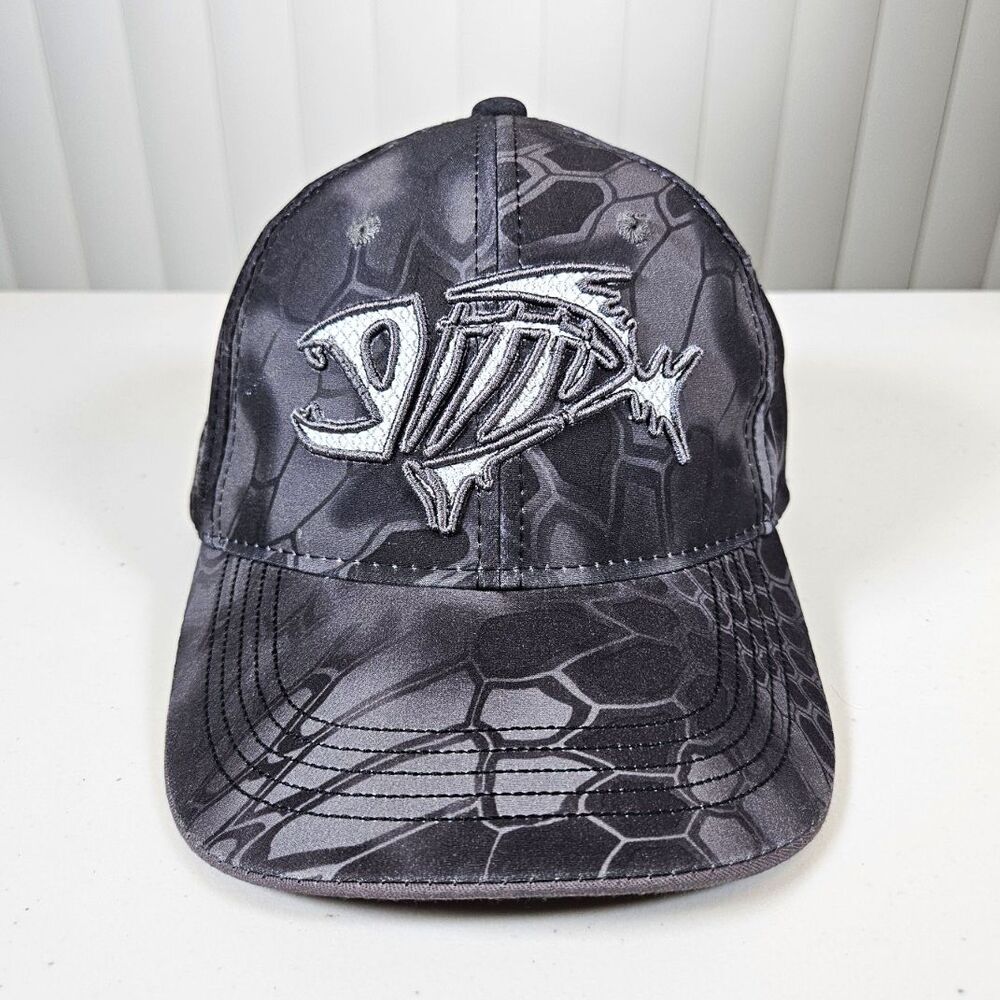 G Loomis Fishing Hat Cap Kryptek Camo Black Skeleton Fish Logo Q3 Adjustable